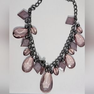 Purple statement piece necklace